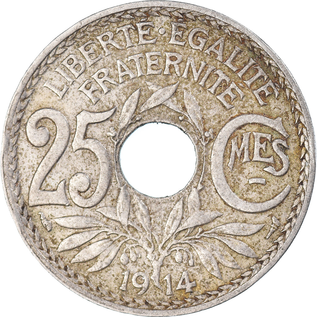 Coin, France, 25 Centimes, 1914