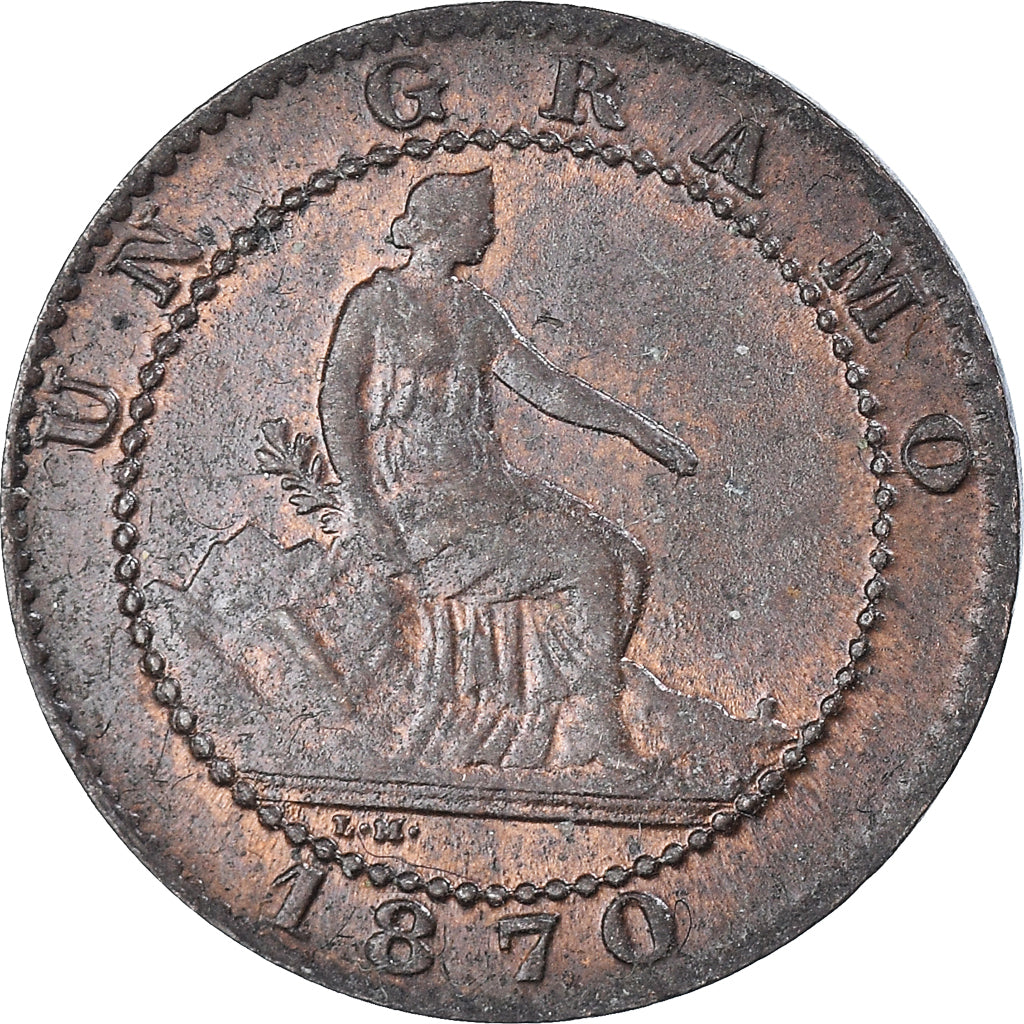 Munten, Spanje, Centimo, 1870