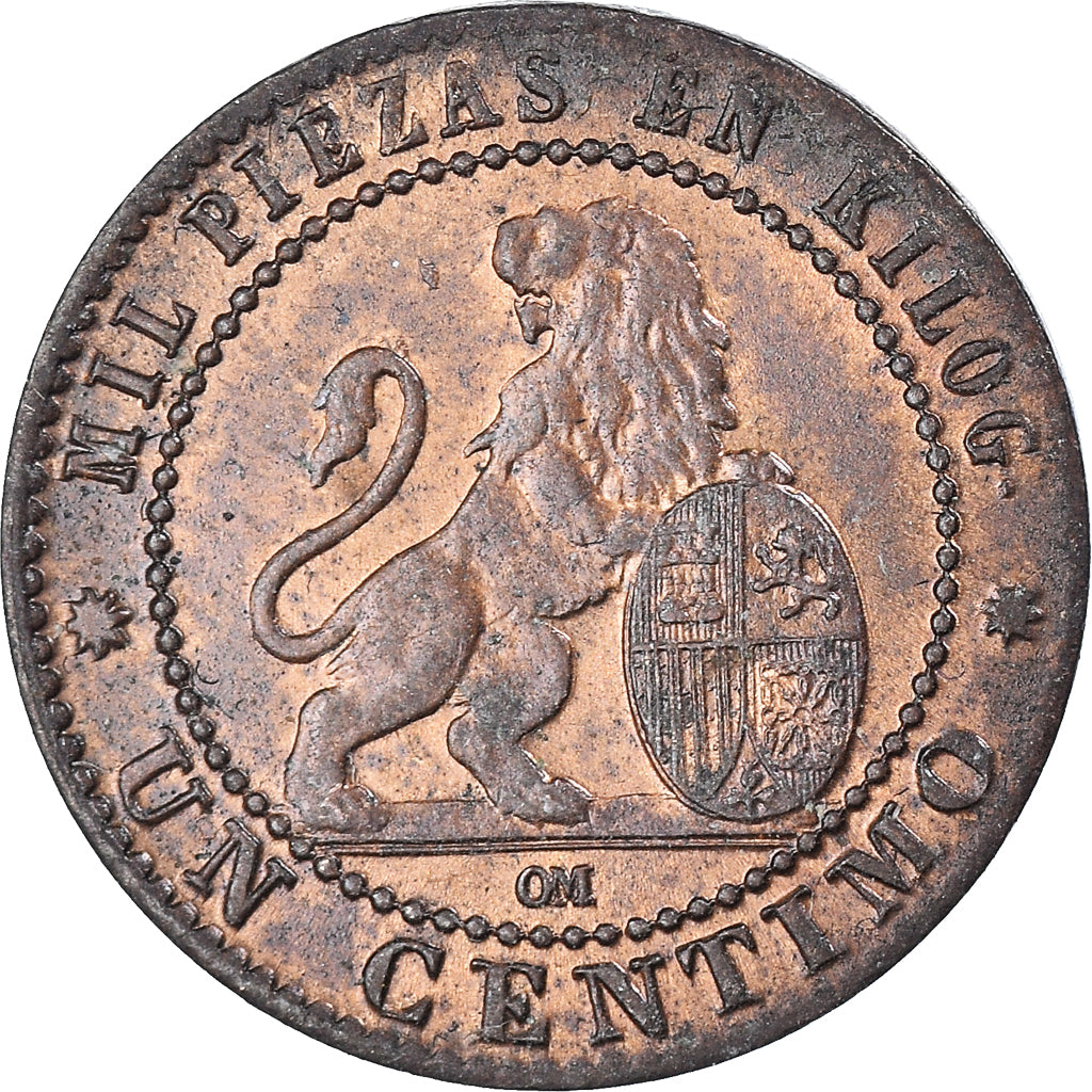 Munten, Spanje, Centimo, 1870