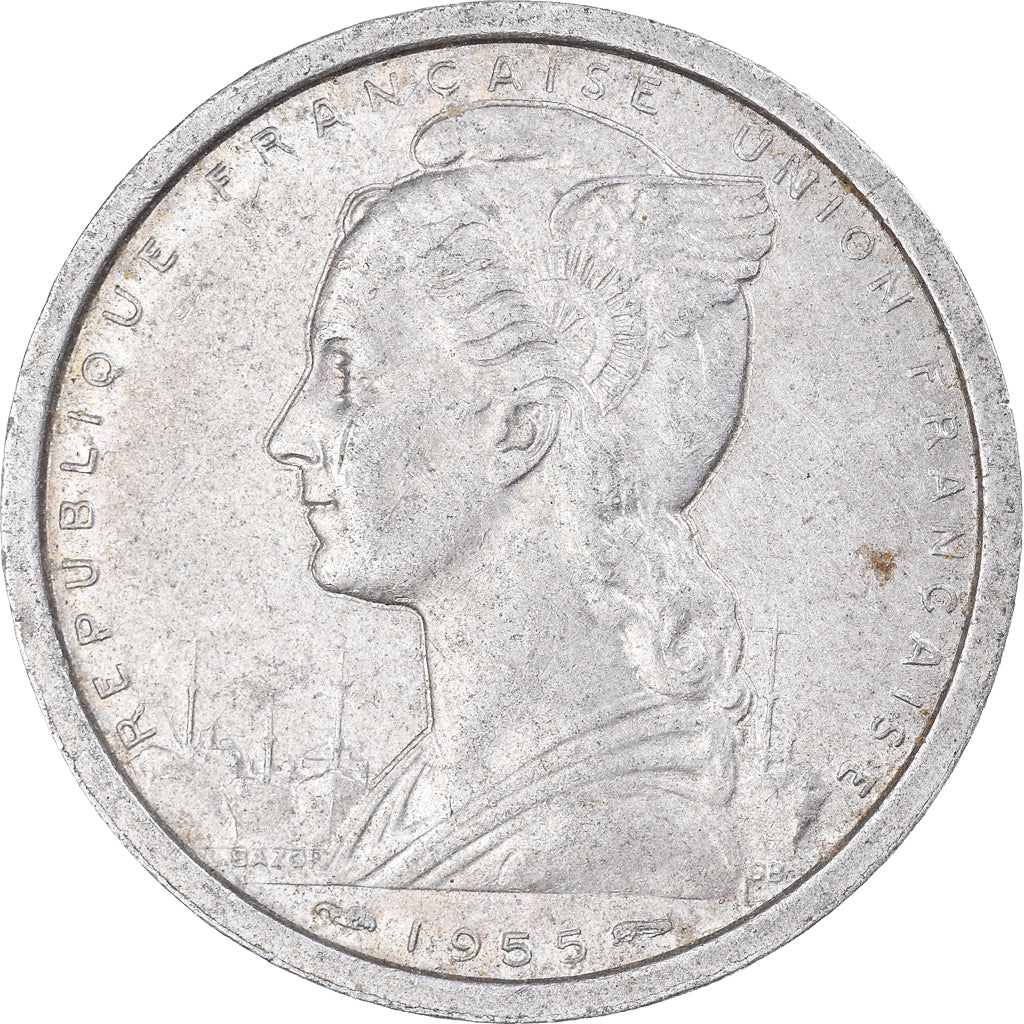 Moneta, Africa occidentale francese, 2 Francs, 1955