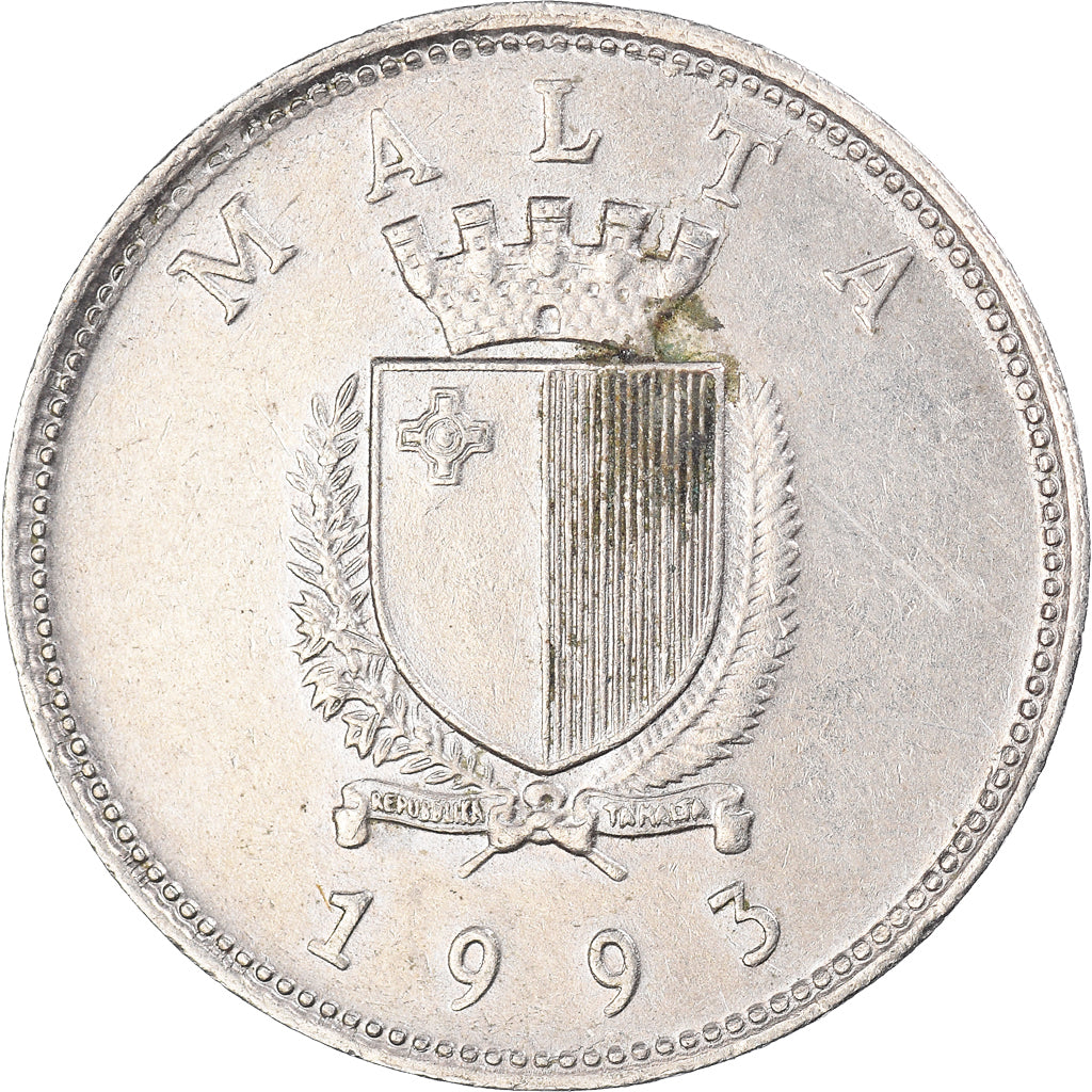 Moneta, Malta, 25 Cents, 1993