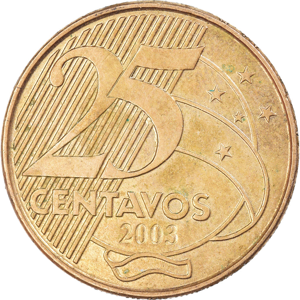 Coin, Brazil, 25 Centavos, 2003