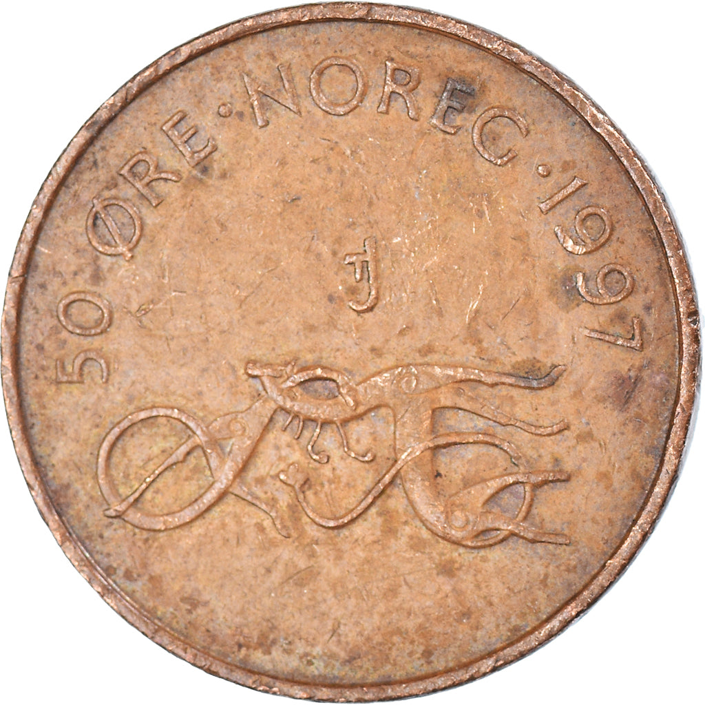 Münze, Norwegen, 50 Öre, 1997