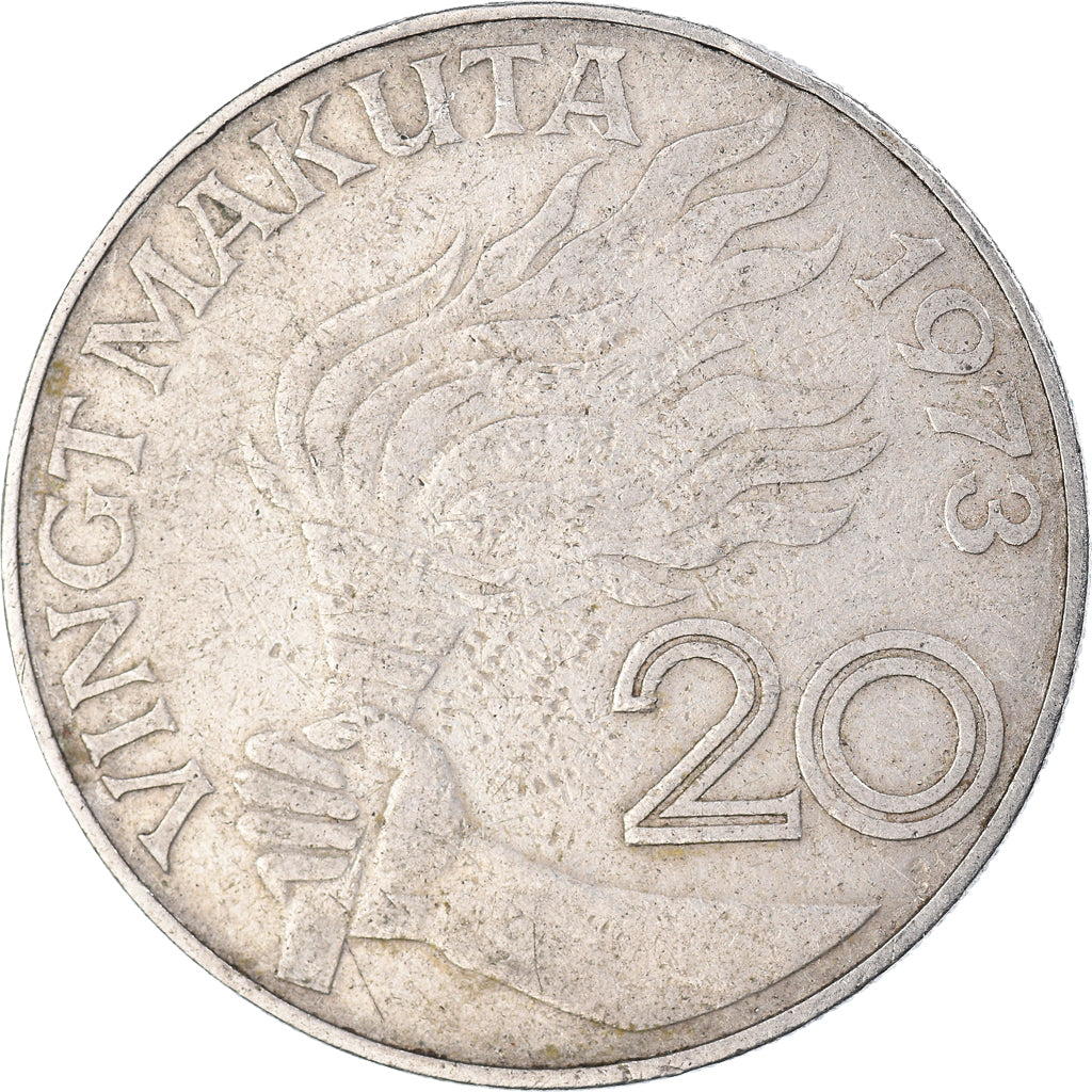 Moneda, Zaire, 20 Makuta, 1973