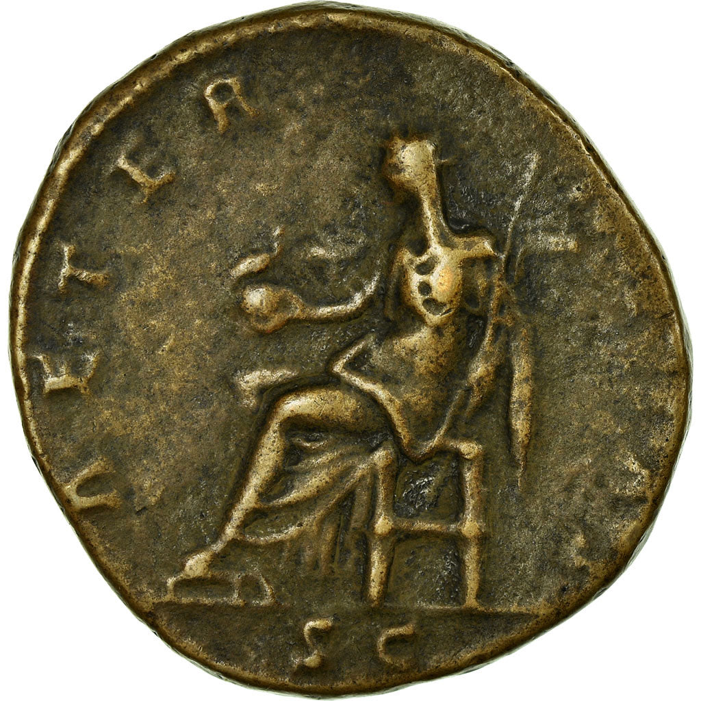 Moneta, Faustina II, Sestertius, Roma, EF(40-45), Bronze, Cohen:15