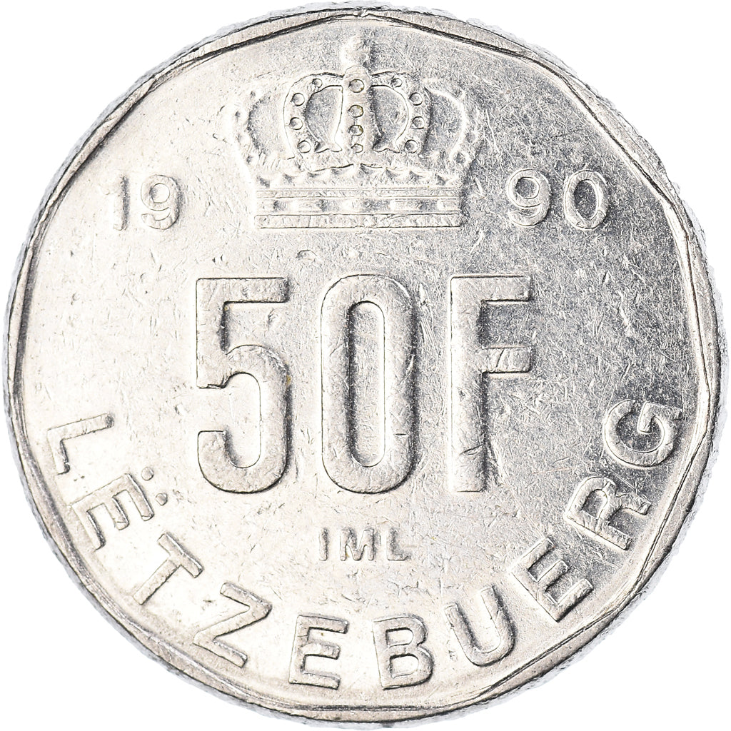Moneda, Luxemburgo, 50 Francs, 1990