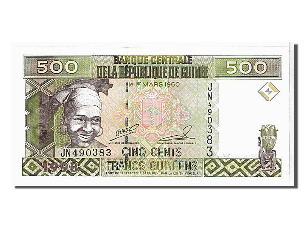 Banknote, Guinea, 500 Francs, 1998, KM:36, UNC(65-70)