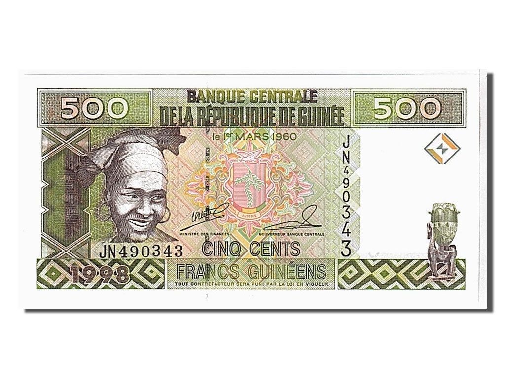 Banconote, Guinea, 500 Francs, 1998, FDS