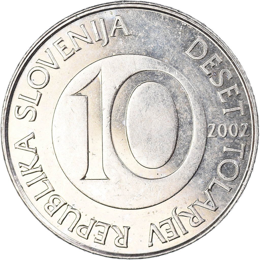 Moneda, Eslovenia, 10 Tolarjev, 2002