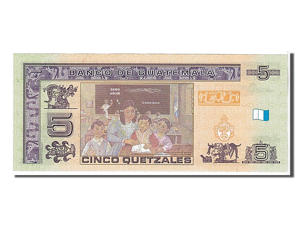 Banknote, Guatemala, 5 Quetzales, 2008, KM:116, UNC(65-70)