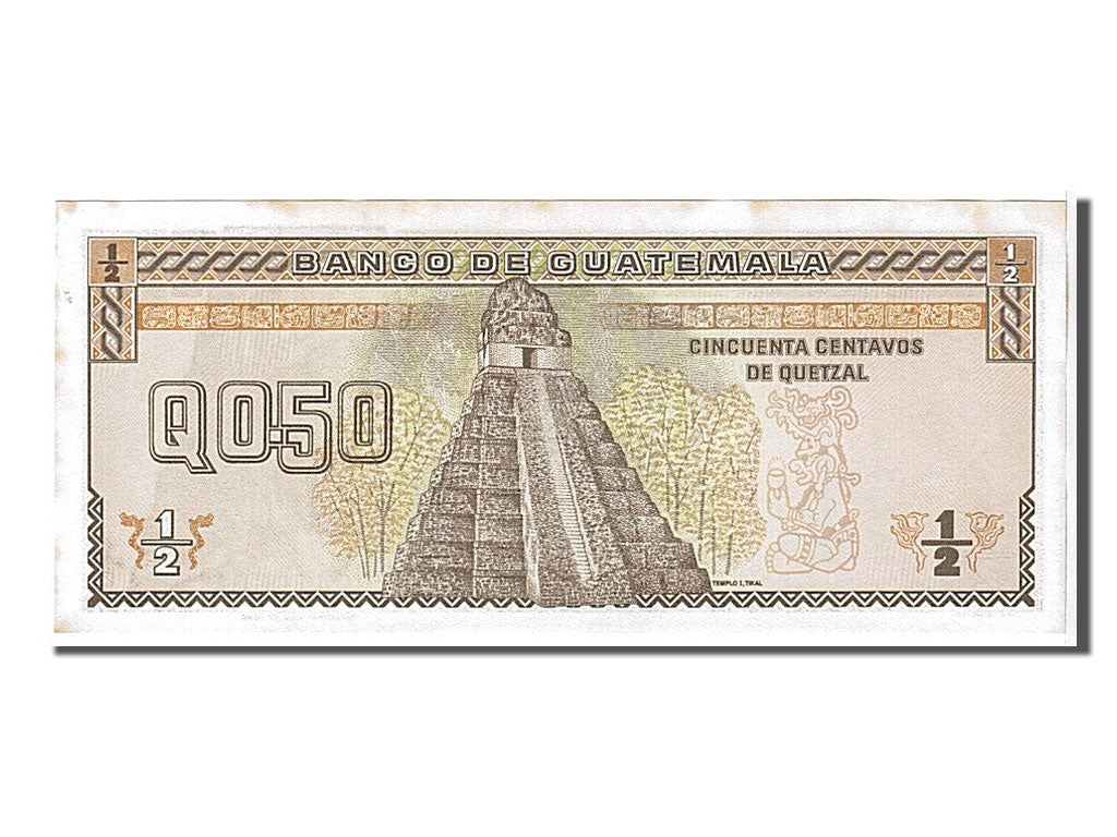 Banknote, Guatemala, 1/2 Quetzal, 1989, AU(55-58)