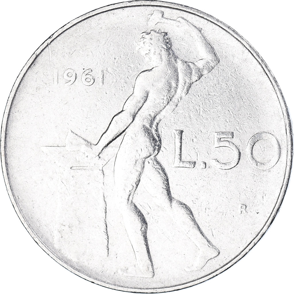 Münze, Italien, 50 Lire, 1961