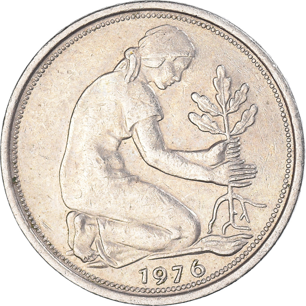 Münze, Deutschland, 50 Pfennig, 1976