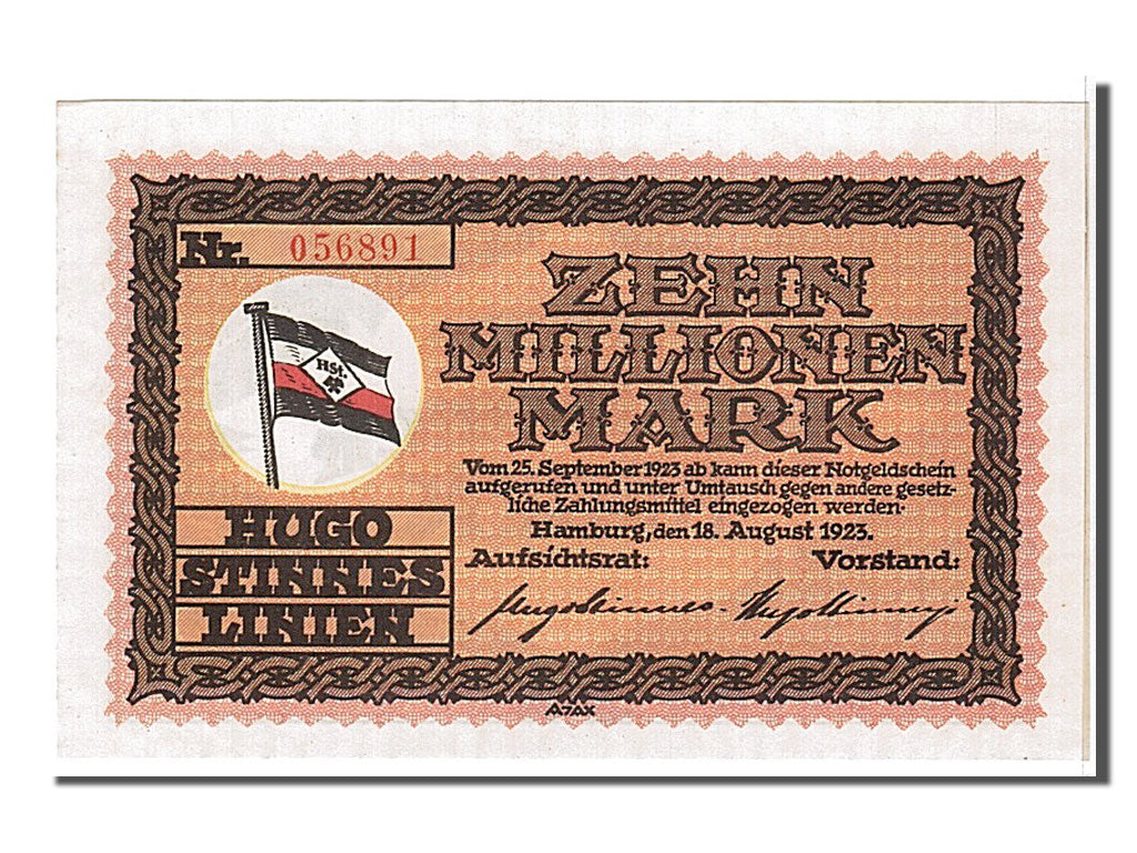 Banconote, Germania, 10 Millions Mark, 1923, FDS