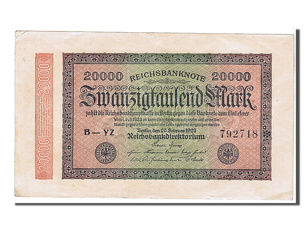 Banconote, Germania, 20,000 Mark, 1923, KM:85a, SPL
