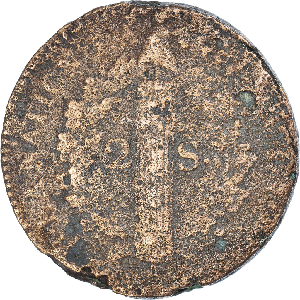 Münze, Frankreich, 2 Sols, Undated