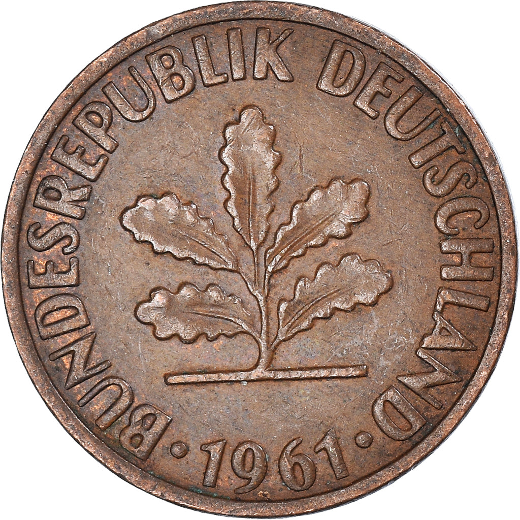 Moneda, ALEMANIA - REPÚBLICA FEDERAL, 2 Pfennig, 1961