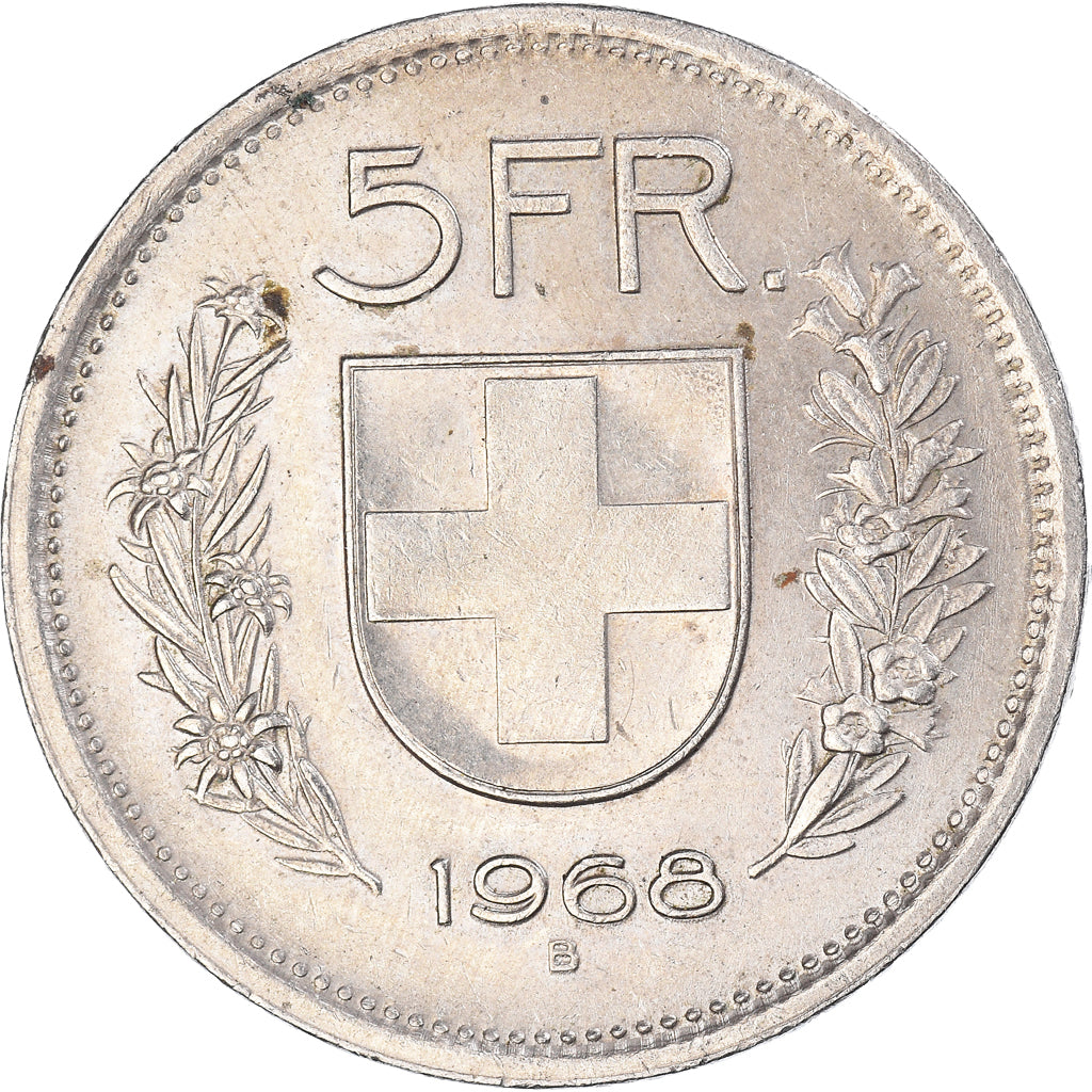 Moneda, Suiza, 5 Francs, 1968