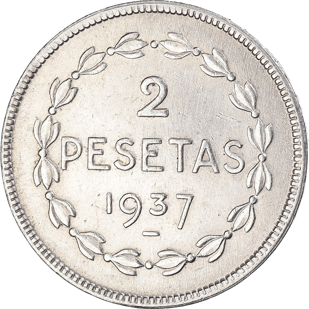 Moeda, Espanha, 2 Pesetas, 1937