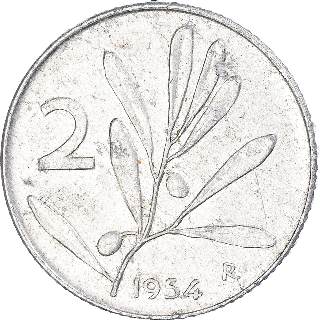 Munten, Italië, 2 Lire, 1954