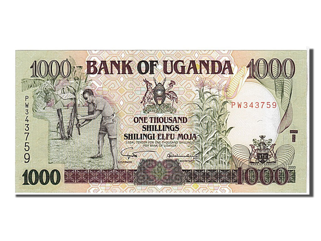 Biljet, Oeganda, 1000 Shillings, 2003, KM:39b, NIEUW
