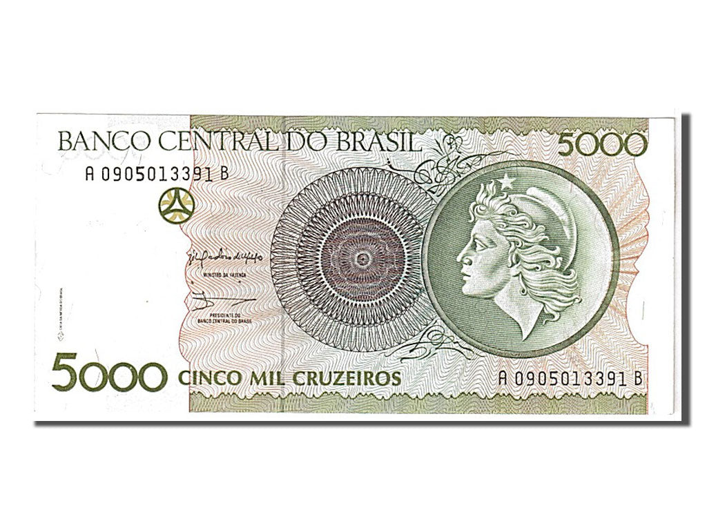 Brazil, 5000 Cruzeiros, 1990, KM #227, UNC(65-70), A0905013391B
