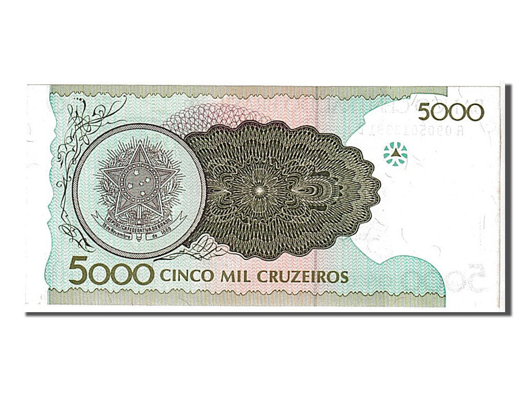 Brazil, 5000 Cruzeiros, 1990, KM #227, UNC(65-70), A0905013391B