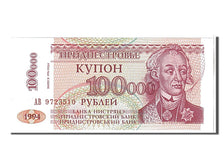 Banknote, Transnistria, 100,000 Rublei on 10 Rublei, 1994, KM:31, EF(40-45)