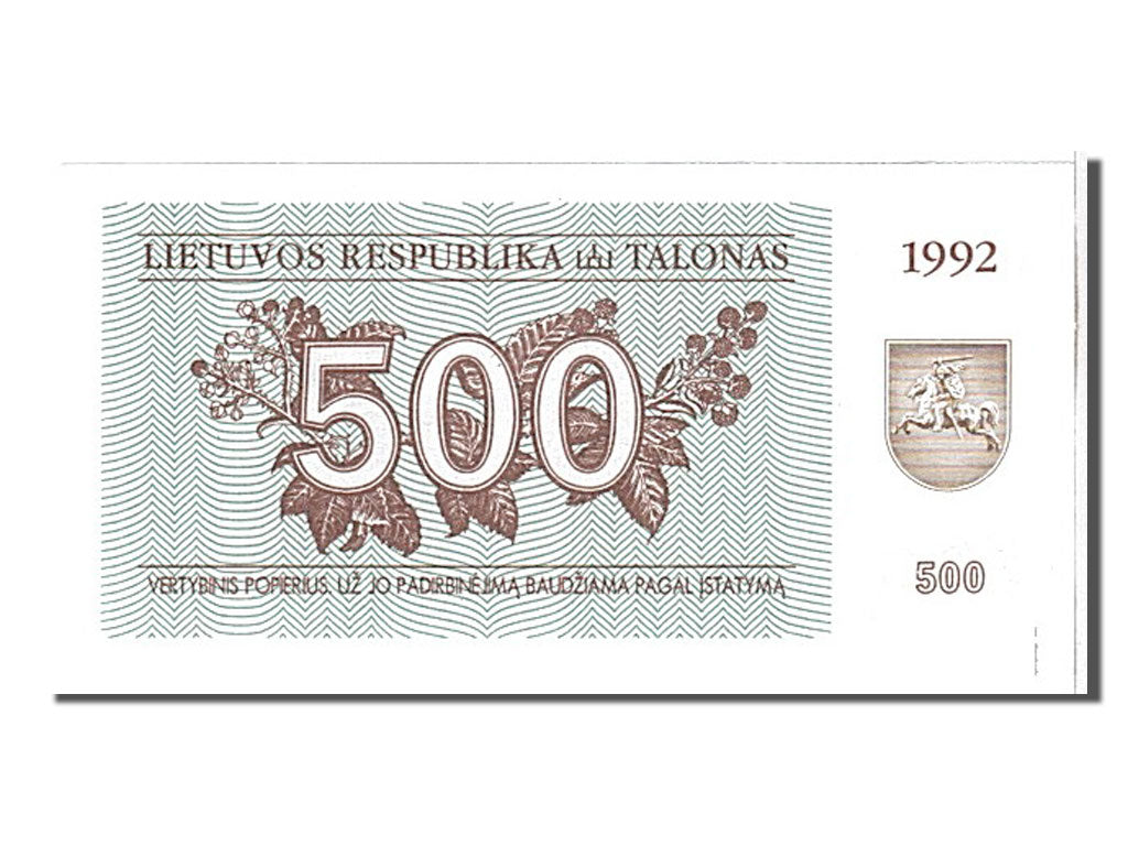 Banknote, Lithuania, 500 (Talonas), 1992, UNC(65-70)