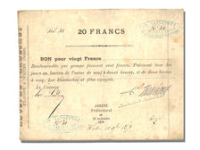 Biljet, 20 Francs, 1870, Frankrijk, SPL