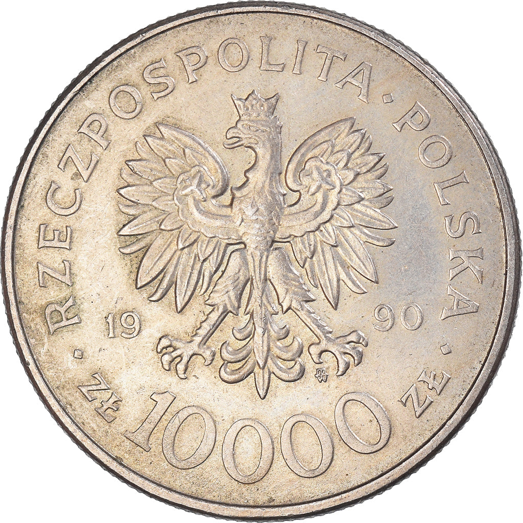 Moneda, Polonia, 10000 Zlotych, 1990