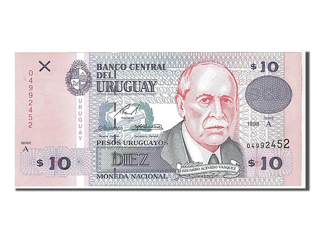 Banknote, Uruguay, 10 Pesos Uruguayos, 1998, KM:81a, UNC(65-70)