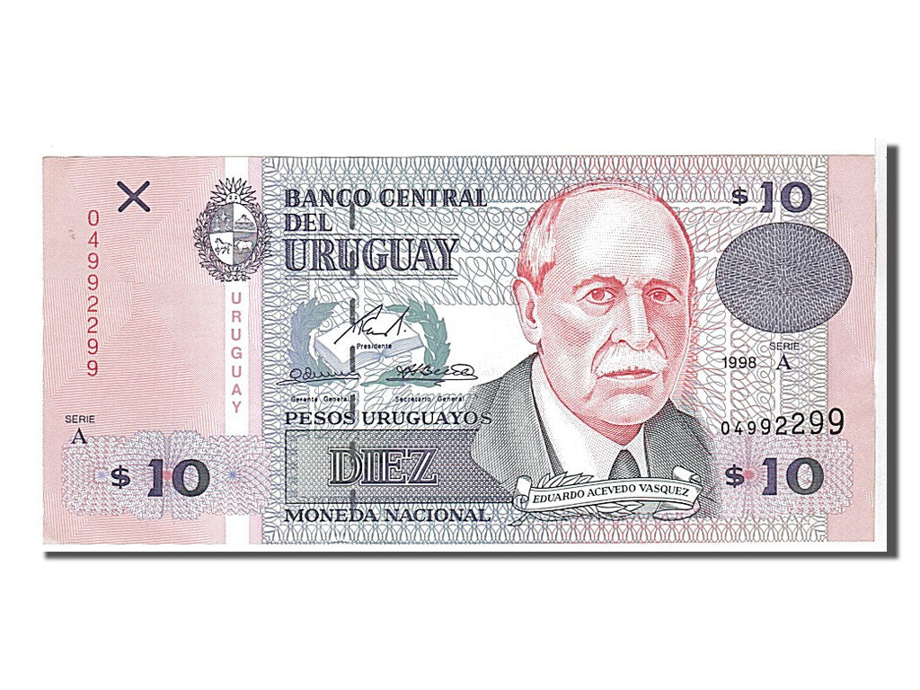 Uruguay, 10 Pesos Uruguayos, 1998, KM #81a, UNC(65-70), 04992299