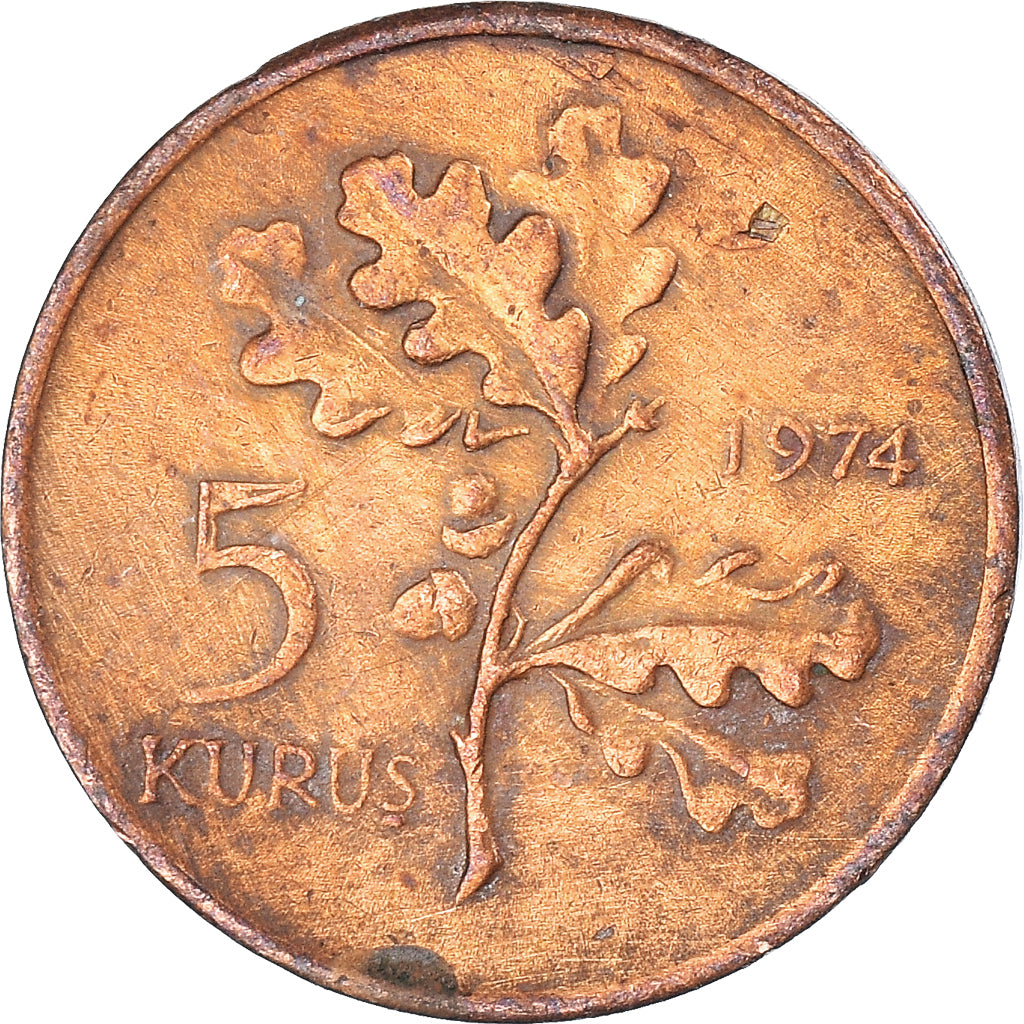 Munten, Turkije, 5 Kurus, 1974