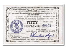 Banknote, Philippines, 50 Centavos, 1944, KM:S522b, AU(55-58)