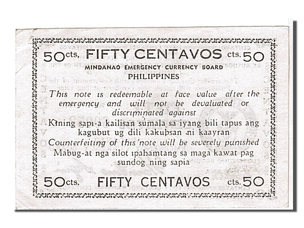 Banknote, Philippines, 50 Centavos, 1944, KM:S522b, AU(55-58)