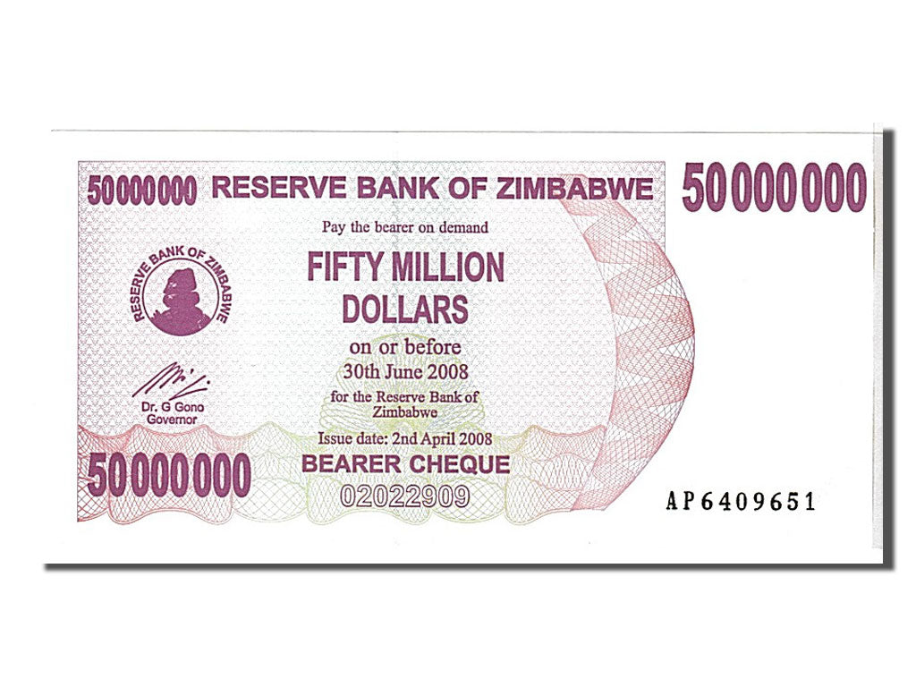 Banconote, Zimbabwe, 50 Million Dollars, 2008, KM:57, FDS