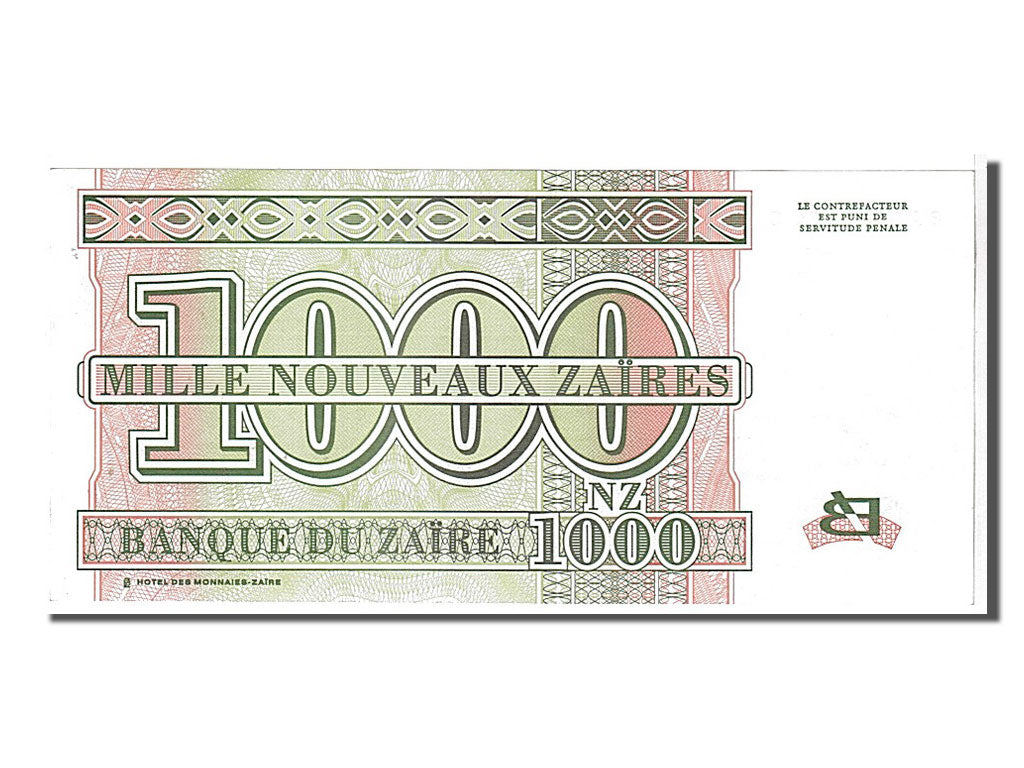 Banknote, Zaire, 1000 Nouveaux Zaïres, 1995, KM:66a, UNC(63)