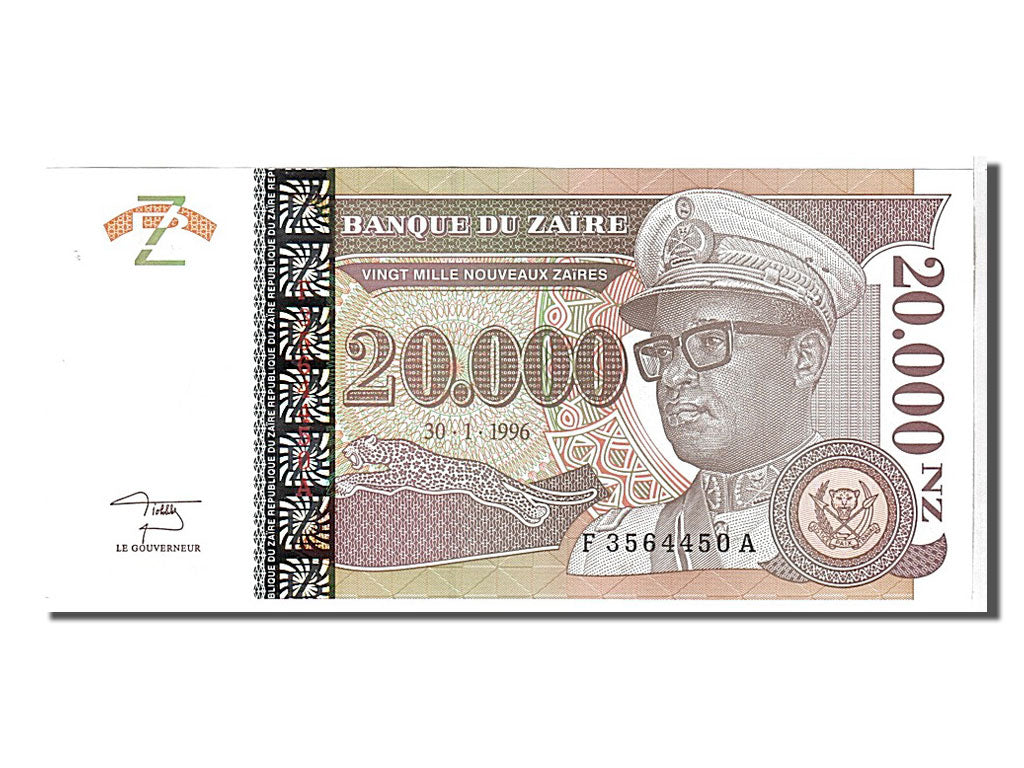 Billet, Zaïre, 20,000 Nouveaux Zaïres, 1996, KM:72a, NEUF