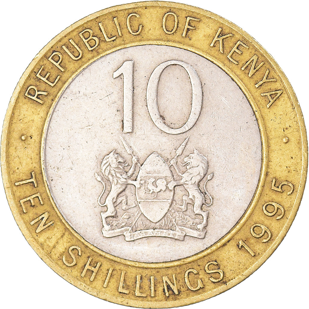 Moeda, Quénia, 10 Shillings, 1995