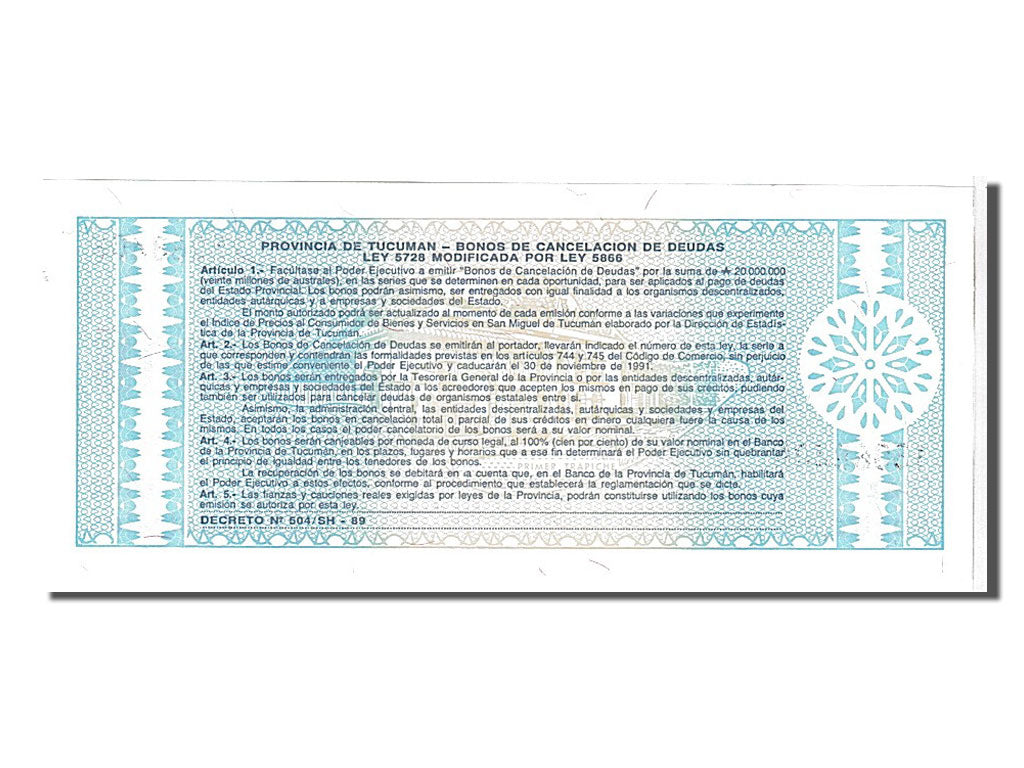 Banknote, Argentina, 1 Austral, 1991, KM:S2711b, UNC(65-70)