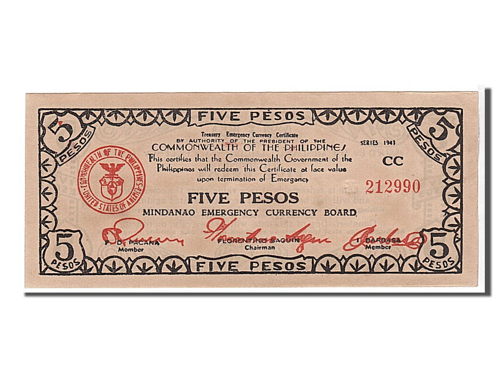 Philippines, 5 Pesos, 1944, KM #S517a, UNC(63), 212990