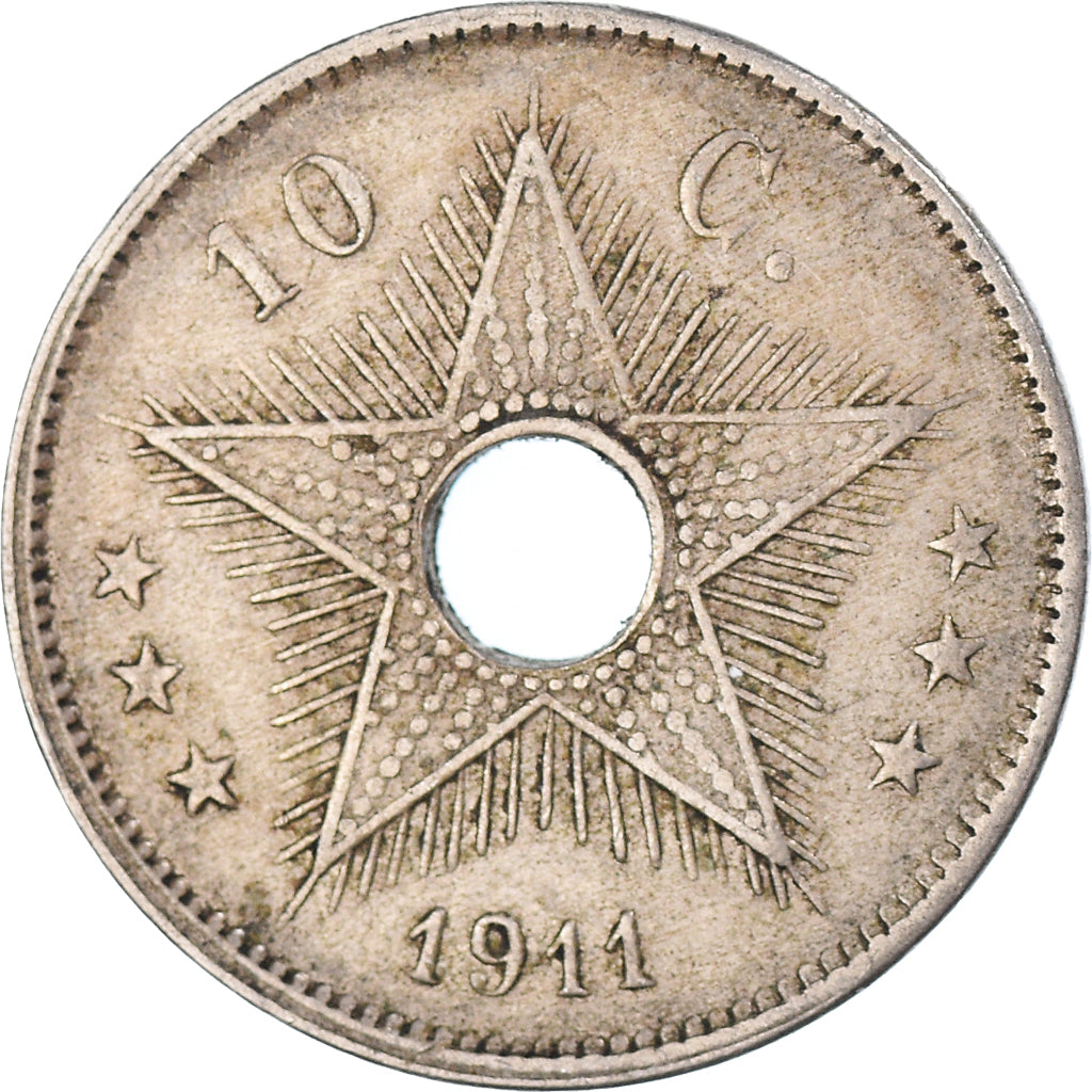 Coin, Belgian Congo, 10 Centimes, 1911