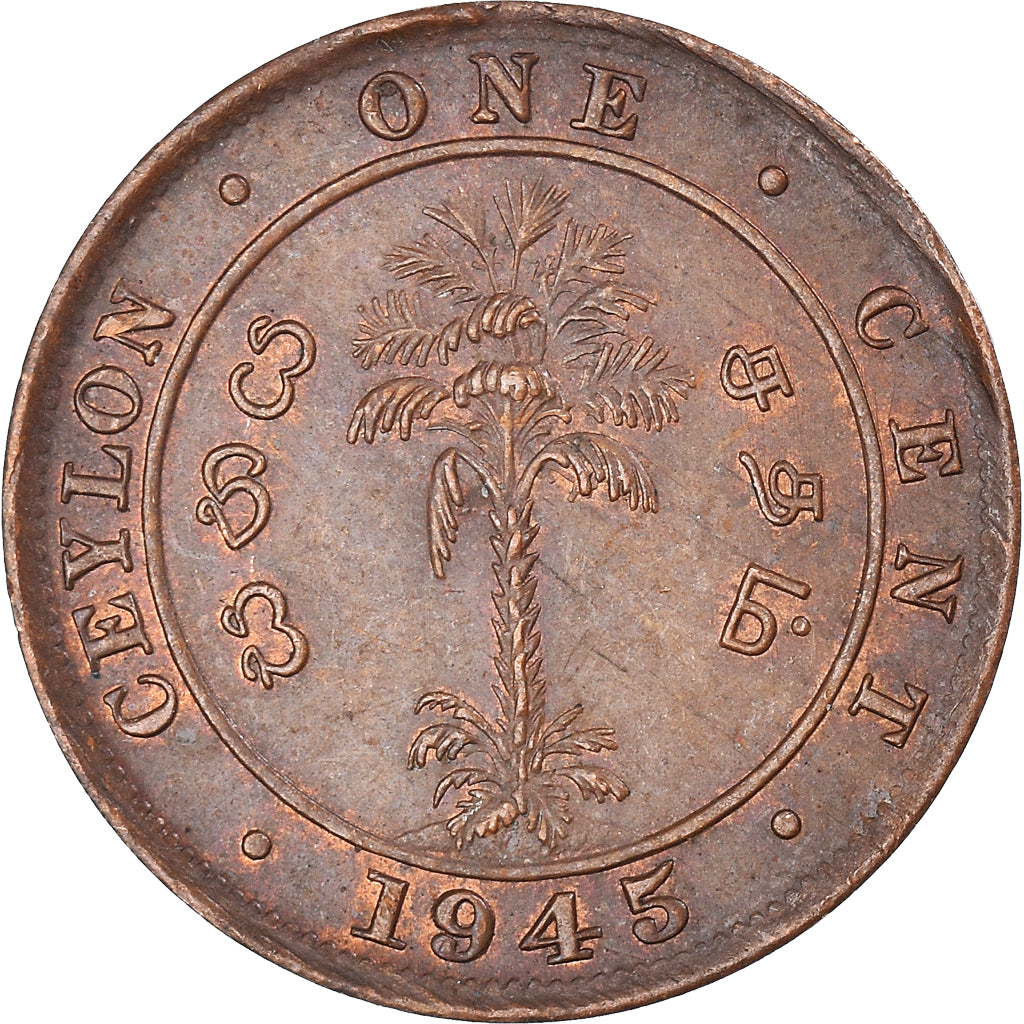 Munten, Ceylon, Cent, 1945