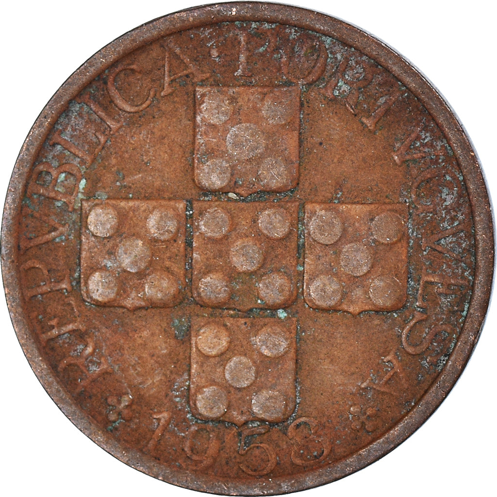 Coin, Portugal, 20 Centavos, 1953