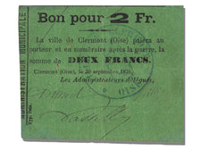 FRANCE, Clermont, 2 Francs, 1870, 1870-09-30, AU(55-58), Jérémie #60.03.D