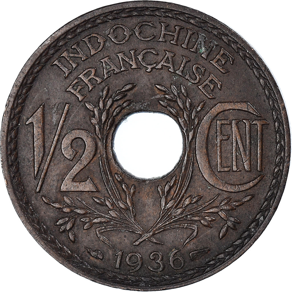 Moneda, INDOCHINA FRANCESA, 1/2 Cent, 1936