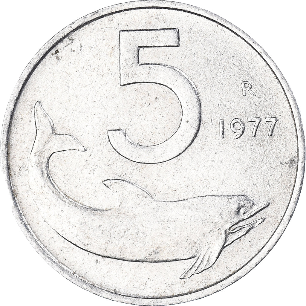 Munten, Italië, 5 Lire, 1977