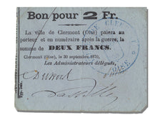 FRANCE, Clermont, 2 Francs, 1870, 1870-09-30, AU(50-53), Jérémie #60.03.E