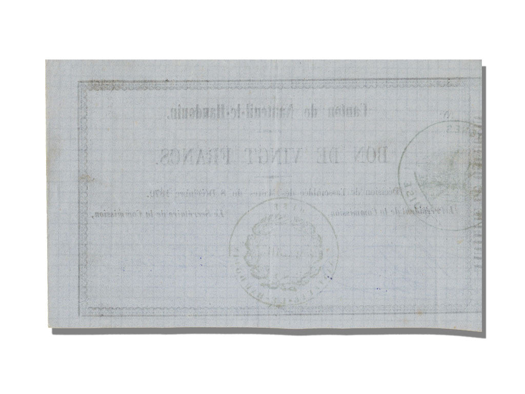 Biljet, 20 Francs, 1870, Frankrijk, SPL